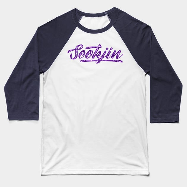 BTS Jin name typography Baseball T-Shirt by Oricca